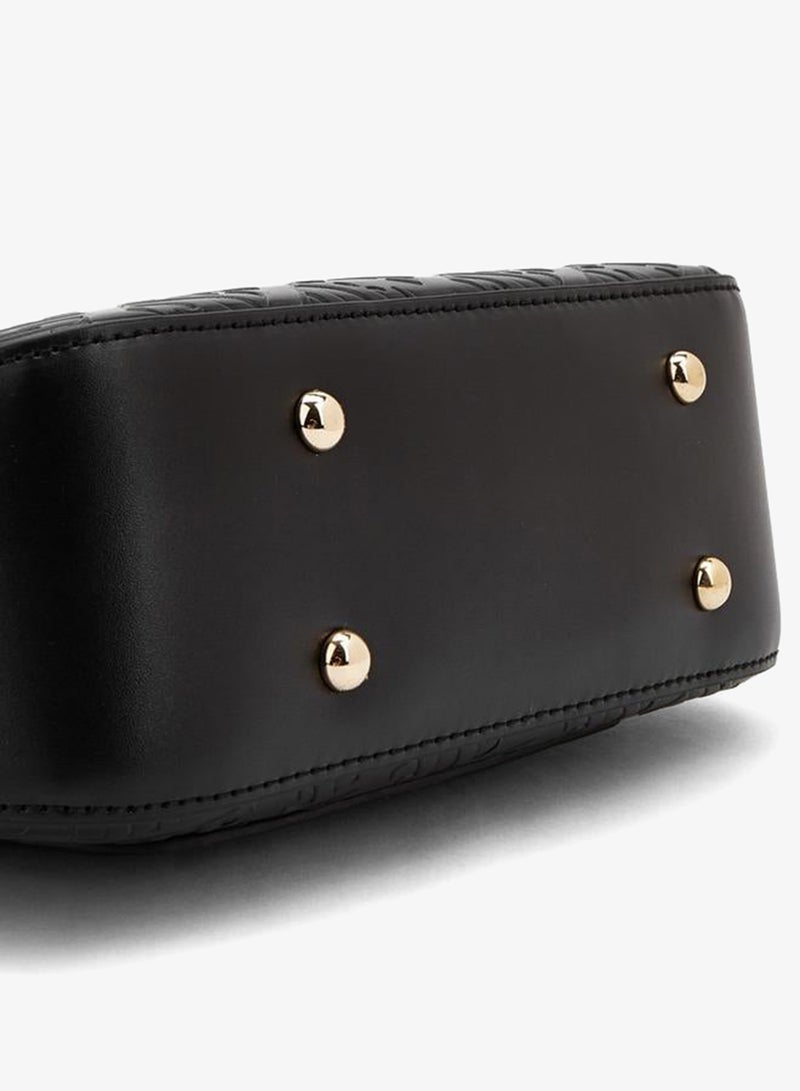 ELLE Monogram Embossed Crossbody Bag With Detachable Shoulder Strap - Image 5