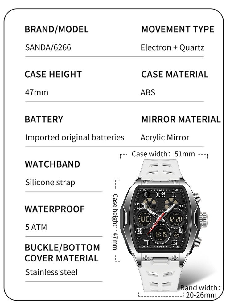 Sanda Fashion Men's Electronic Watch Sports Multi functional Waterproof Night Light Men's Electronic Watch - Image 5