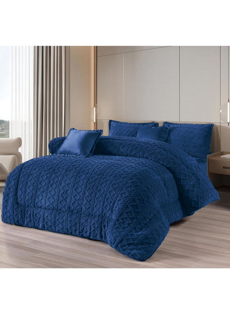 Roshen 4-piece winter single bed sheet set, soft velvet middle filling with plain fur, double-sided, velvet material, quilt size 210*170