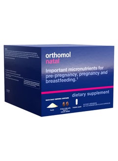 Orthomol Natal, Prenatal Nutritional Support for Fertility, Pregnancy and Lactation, Comprehensive Vitamins, Minerals & Essential Nutrients 30 Count (Pack of 1)