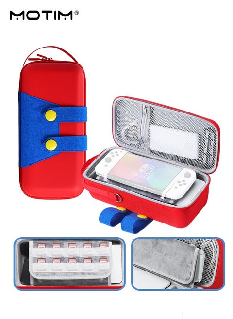 Mario Cute Switch Carrying Case Bundle Compatible with Nintendo Switch/OLED Model, Waterproof Shockproof Hard Shell Protective Switch Pouch, Switch Storage Bag Carrying Sleeve