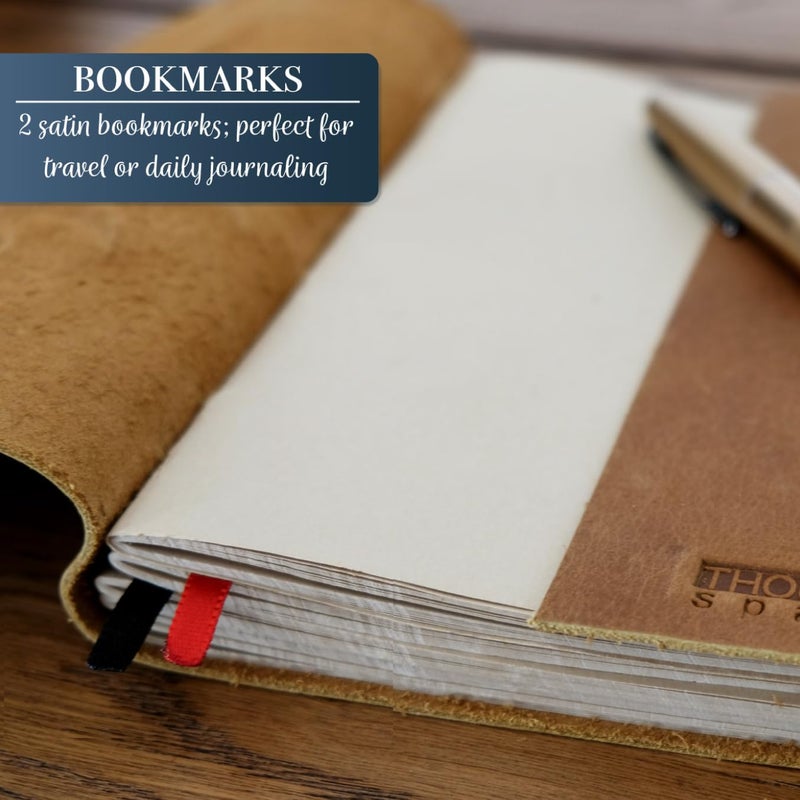 ThoughtSpace Journals Leather Bound Journal for Women with Lined Paper - Handcrafted Poetry & Grimoire Journal, Full-Grain Leather Bound Notebook - Sun & Moon Design for Women & Men - 5x7 in Lined Paper, 184 Pages - Image 5
