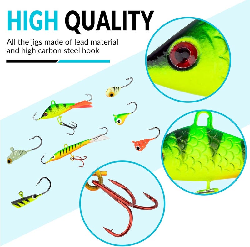 THKFISH Ice Fishing Jigs Kit Ice Fishing Lures for Walleye Perch Jigs Heads for Ice Fishing Tackle Panfish Crappie Jigs 50PCS/31PCS - Image 4