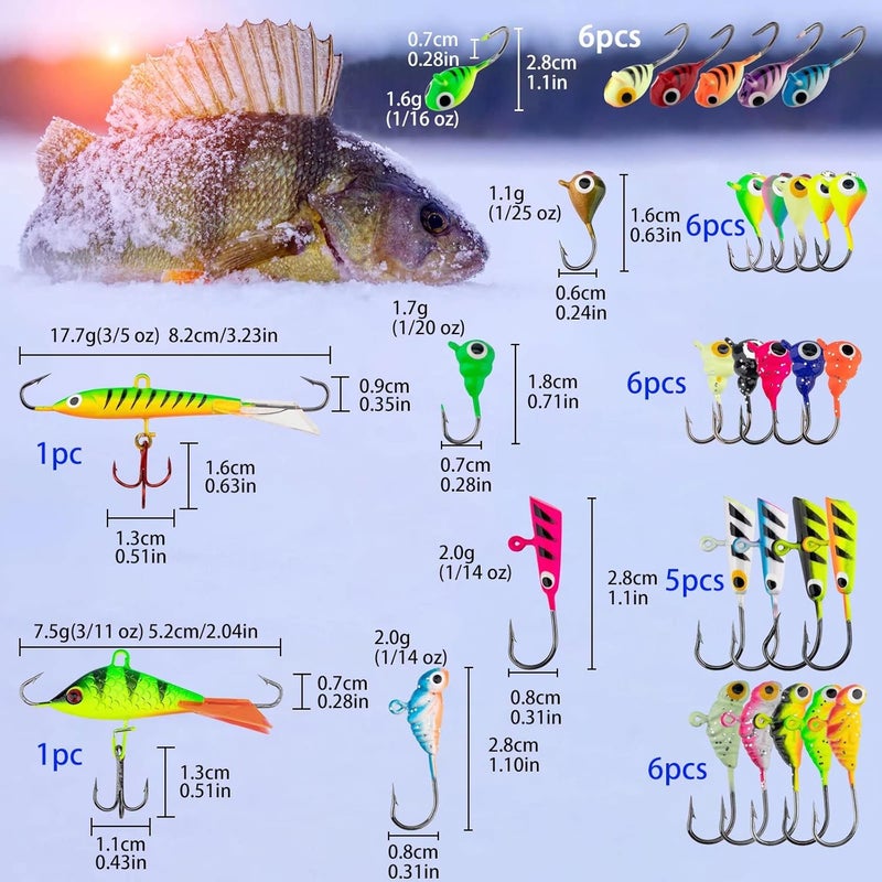 THKFISH Ice Fishing Jigs Kit Ice Fishing Lures for Walleye Perch Jigs Heads for Ice Fishing Tackle Panfish Crappie Jigs 50PCS/31PCS - Image 5