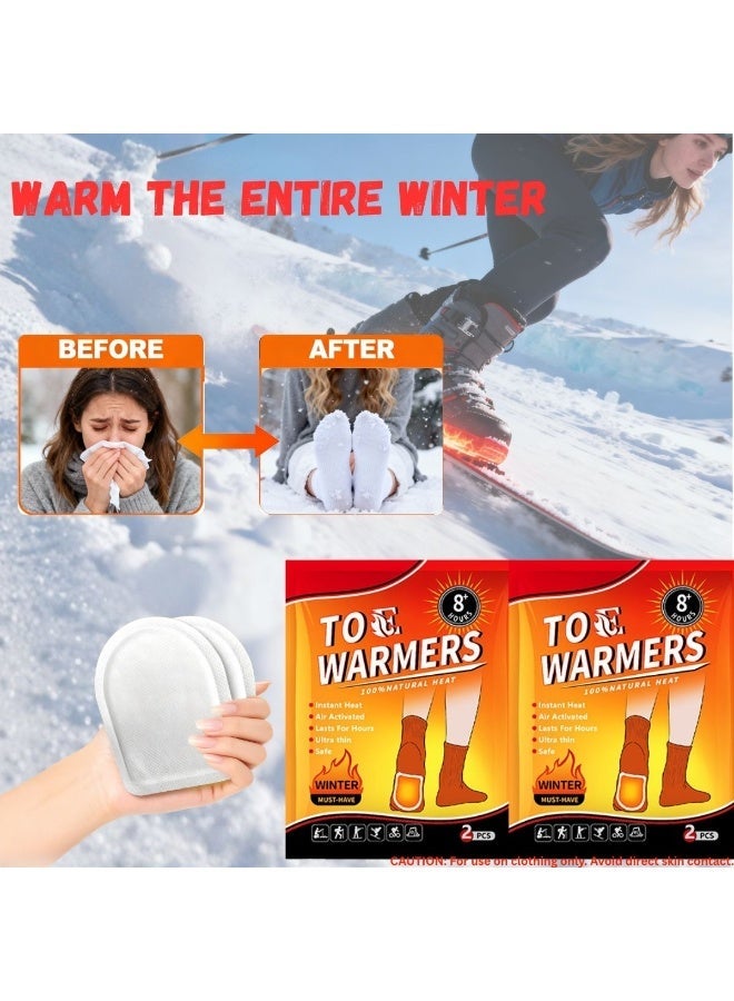 Disposable Toe Warmer with 8-Hour Long Lasting Heat - Air Activated, Adhesive & Odorless Insoles for Winter Work, Sports & Outdoor Activities, 5 Pairs - Image 2