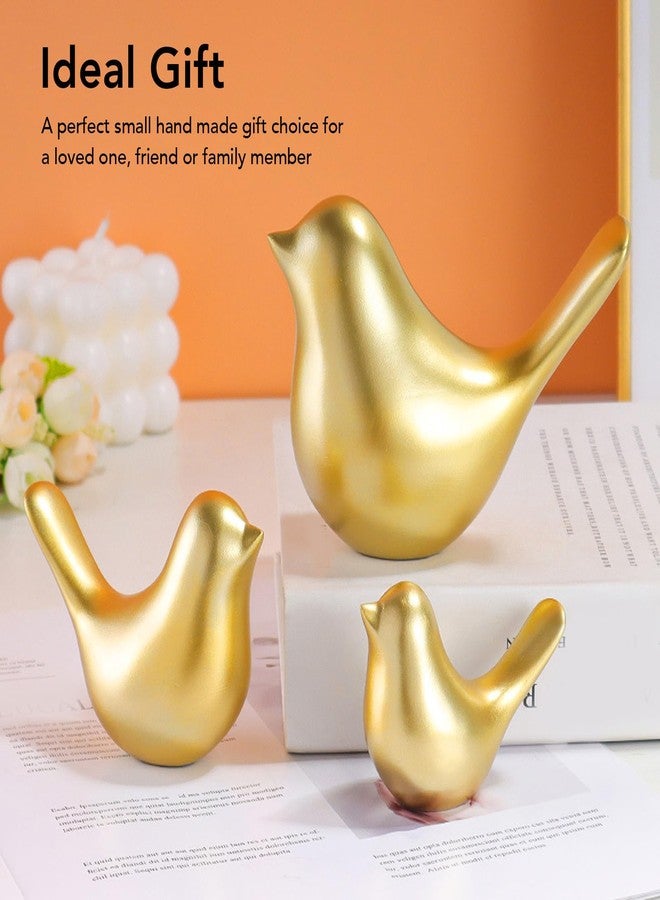 BORDSTRACT 2Pcs Small Birds Statues Gold Home Decor Modern Style Figurine Decorative Ornaments for Home, Office, Living Room, Bedroom, Desktop, Cabinets - Image 5