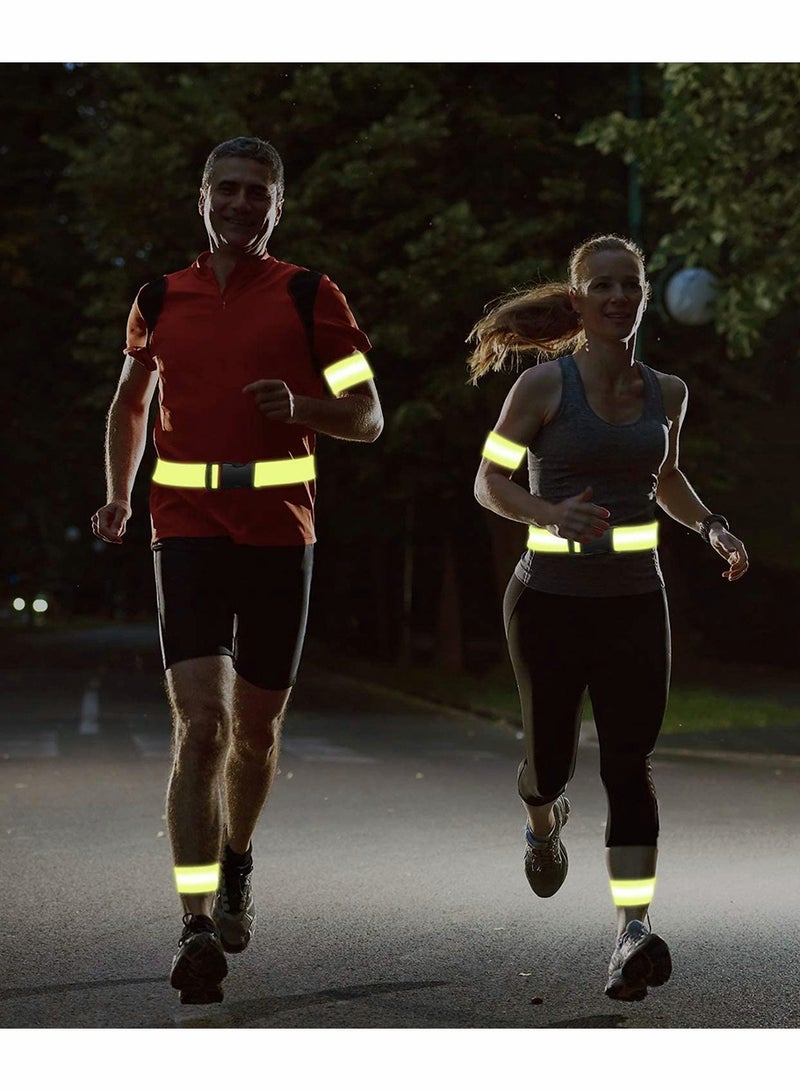 6 Pieces High Visibility Reflective Belt Army PT Belt Reflective Running Gear for Men and Women for Night Running Cycling Walking Military Safety Reflector Strips Green - Image 5