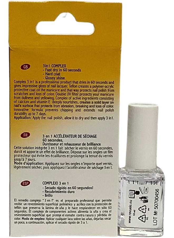 REVUELE Nail Therapy 3 In 1 Complex Fast Dry, Hard Coat & Glossy Shine - Image 2