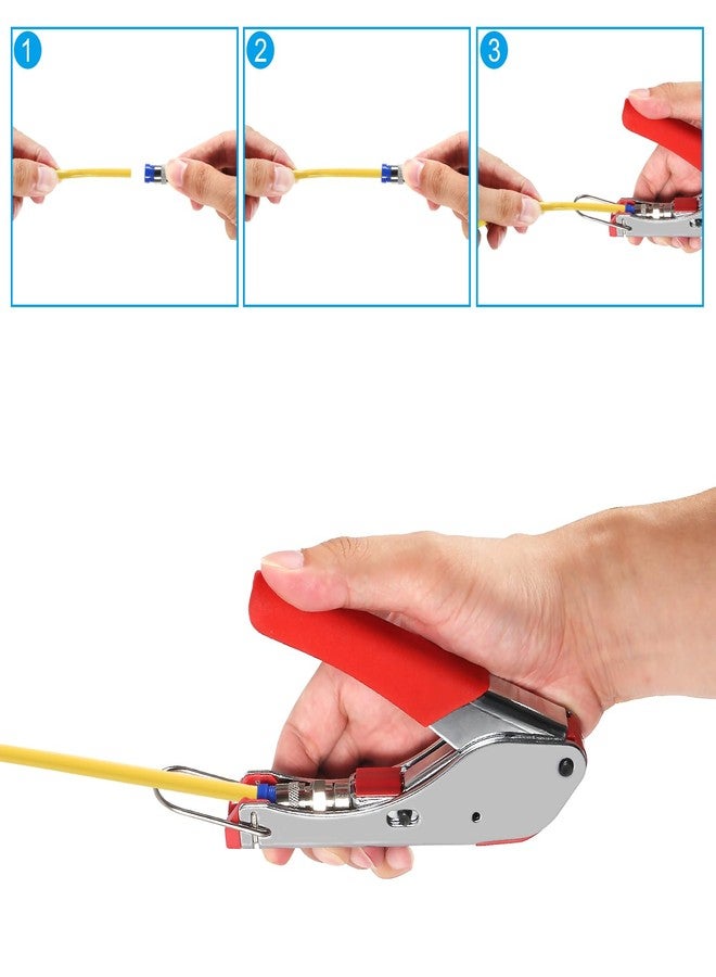 AEDIKO Coaxial Compression Tool Kit Coax Cable Crimper Wire Stripper with F RG6 RG59 Connectors - Image 3