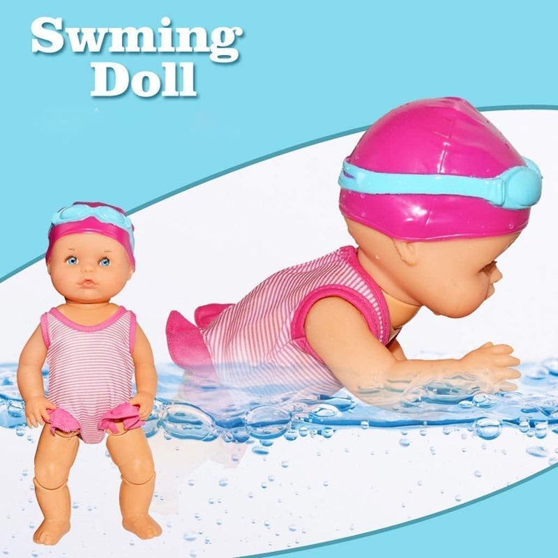 cheekyglo Waterproof Swimmer Doll, Electric Water Baby Doll Swimming Doll for Bath Time, Waterproof Swimming Doll for Girls, Swimming Dolls for Pool/Bathtub (A) - Image 4