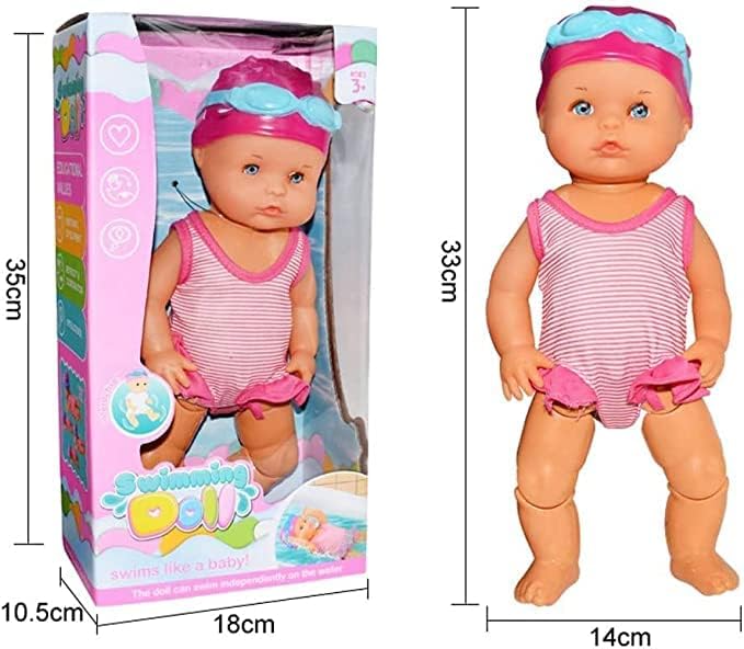 cheekyglo Waterproof Swimmer Doll, Electric Water Baby Doll Swimming Doll for Bath Time, Waterproof Swimming Doll for Girls, Swimming Dolls for Pool/Bathtub (A) - Image 2