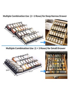 Generic Spice Drawer Organizer for Drawer Wider Than 13 inches, Black Acrylic 4 Tier Seasoning Jars Drawer Insert, Kitchen Spice Rack Tray for Drawer/Countertop (Jars not included)  - Image 3