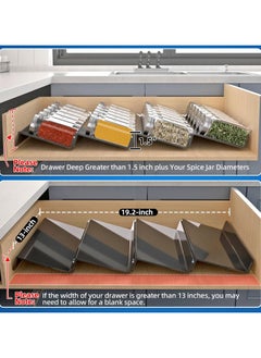 Generic Spice Drawer Organizer for Drawer Wider Than 13 inches, Black Acrylic 4 Tier Seasoning Jars Drawer Insert, Kitchen Spice Rack Tray for Drawer/Countertop (Jars not included)  - Image 5