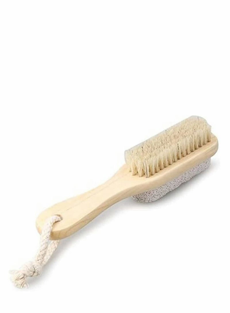 SYOSI Foot Brush, Exfoliating Brush with Pumice Stone and Wooden Handle, Pedicure Brush, Foot Scrubber Brush for Massage Sauna Foot Care and Remove Dead Skin Callus Exfoliator - Image 4