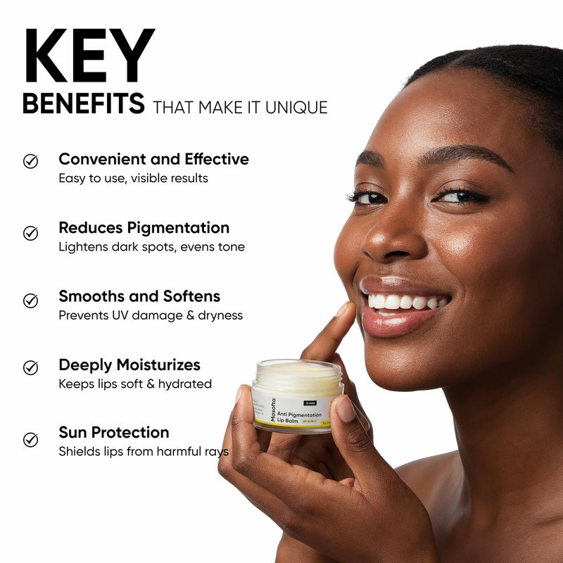 Masofta Shea Butter Lip Balm with Kojic Acid, Alpha Arbutin & Shea Butter for Smooth, Crack Free & Clear Lips, SPF 30 PA++, For Men & Women, 0.52 oz/15GMS - Image 4