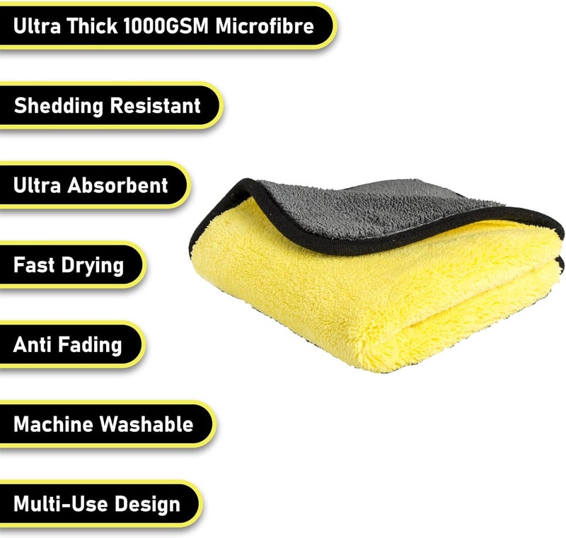 Pro-Kleen Microfibre Cloth 1000GSM 40 x 40cm - Super Thick Cleaning and Drying Towel for Car and Home - Image 3
