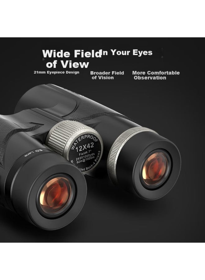 Leaysoo Phantom 12x42ed High Definition High Magnification Nitrogen-filled Waterproof Wide-angle Binoculars Outdoor Travel Telescope - Image 1