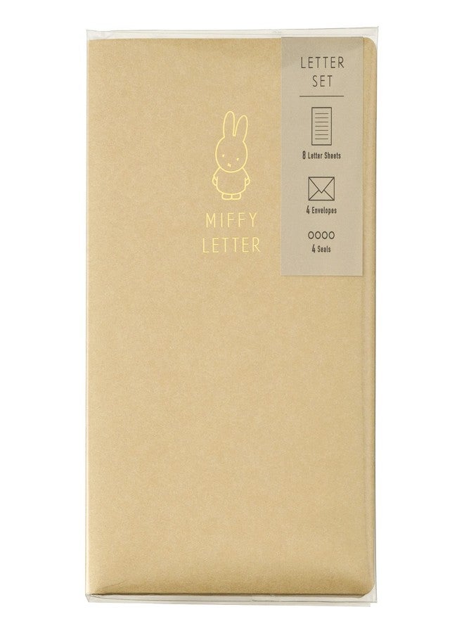Maruai Le-MY12BE Maruay Miffy Letter Set with Case, Beige, 8 Stationery, 4 Envelopes, 4 Stickers - Image 1
