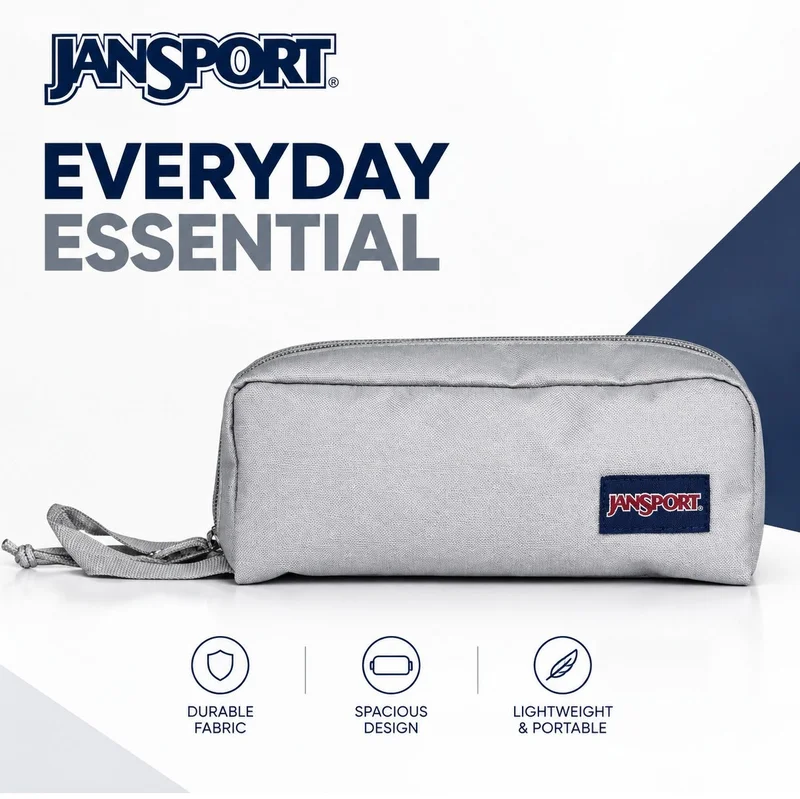 Jansport JanSport Perfect Pouch Navy Blue Pouch – Compact Zippered Organizer for Everyday Essentials, Accessories & Stationery