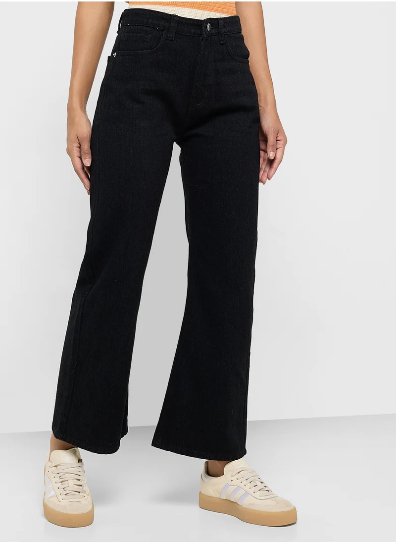جينجر High Rise Straight Fit Jeans