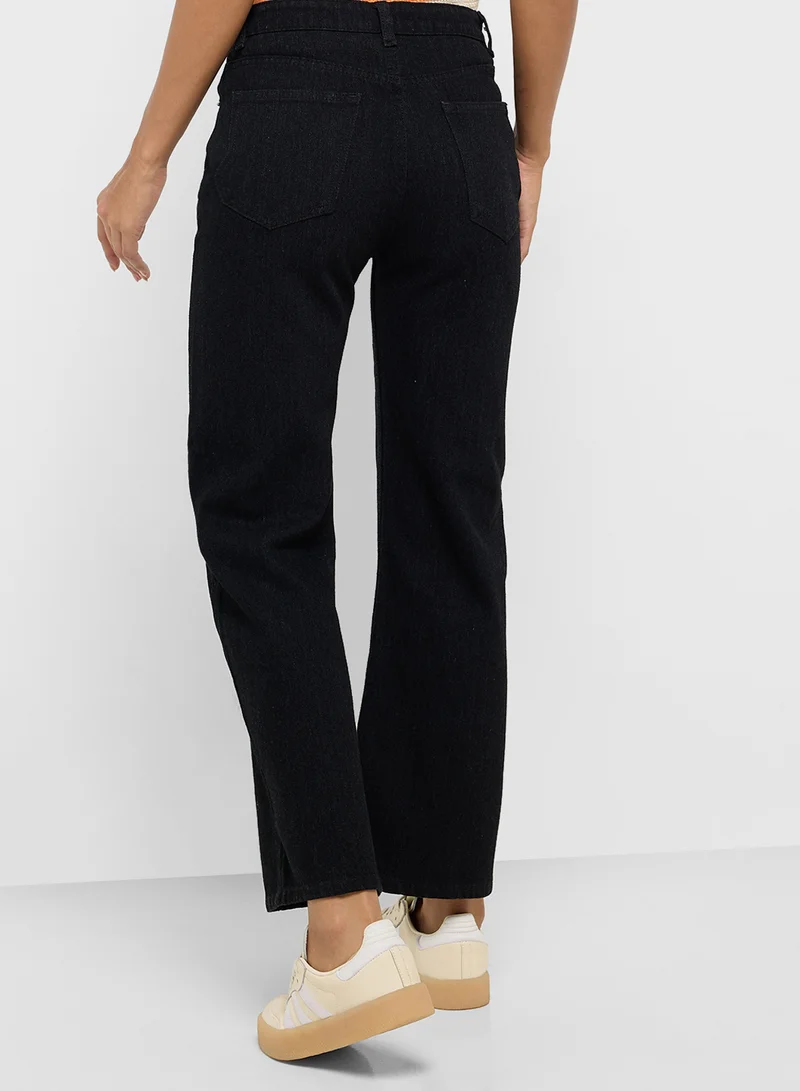 Ginger High Rise Straight Fit Jeans