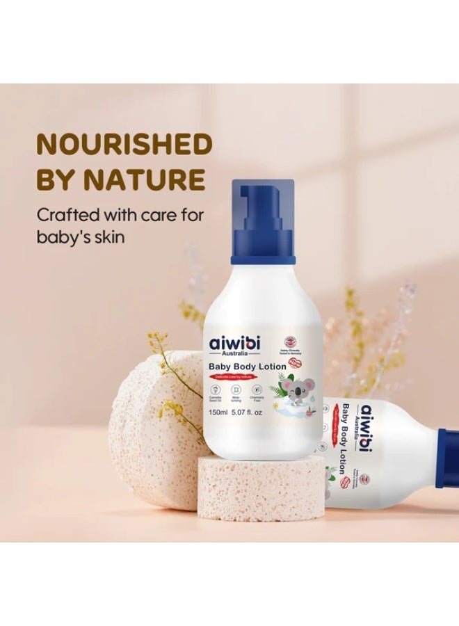 aiwibi Baby Body Lotion 150ml, Gentle Non-Greasy Baby Moisturizing Lotion With Camellia Seed Oil & Vitamin E - Image 4