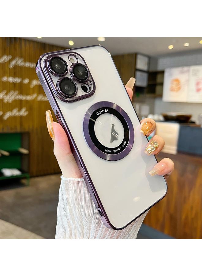 S-TOP Case For iPhone 15 Pro Max Transparent Electroplated PC MagSafe Phone Case - Image 1