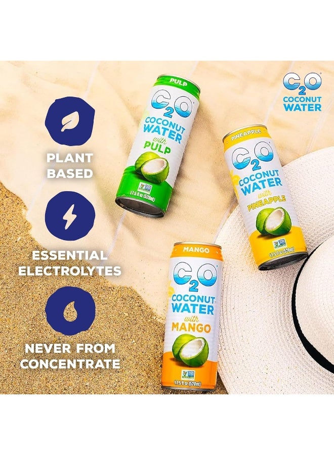 C2O - ماء جوز الهند مع الزنجبيل والليمون والكركم (12 عبوة) - مصنوع من ماء جوز الهند الطازج - نباتي - غير معدل وراثيًا - ماء معلب - ترطيب طبيعي، إلكتروليتات، وبوتاسيوم - 12 علبة، 17.5 أونصة سائلة - Image 4
