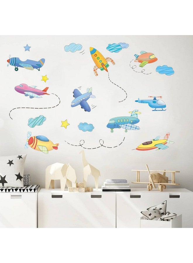 Saomour Airplane Wall Decals Plane Wall Stickers for Bedroom Wall Art Mural for Living Room Kids Room Wall Decor - Image 1