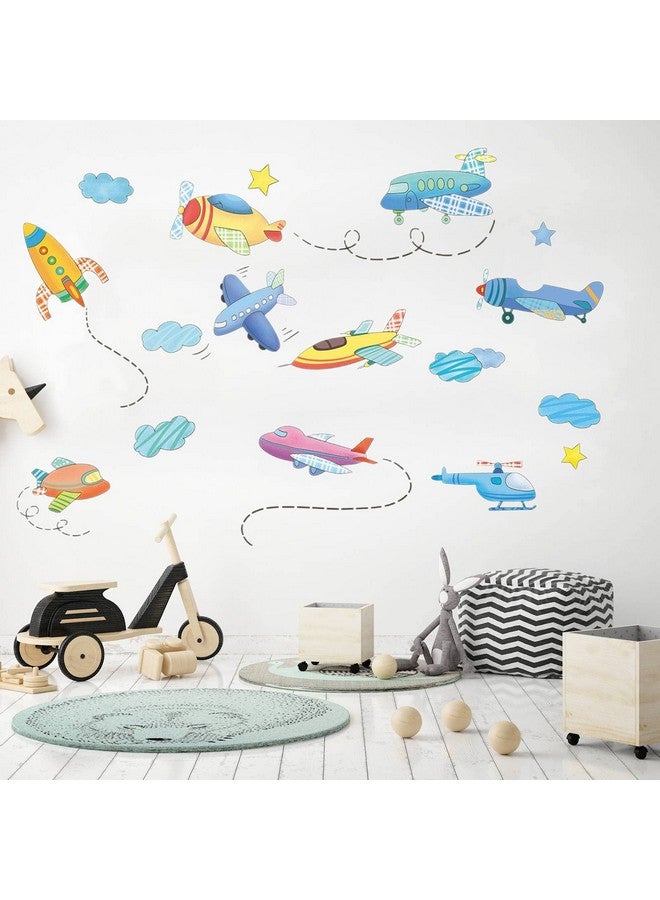 Saomour Airplane Wall Decals Plane Wall Stickers for Bedroom Wall Art Mural for Living Room Kids Room Wall Decor - Image 4