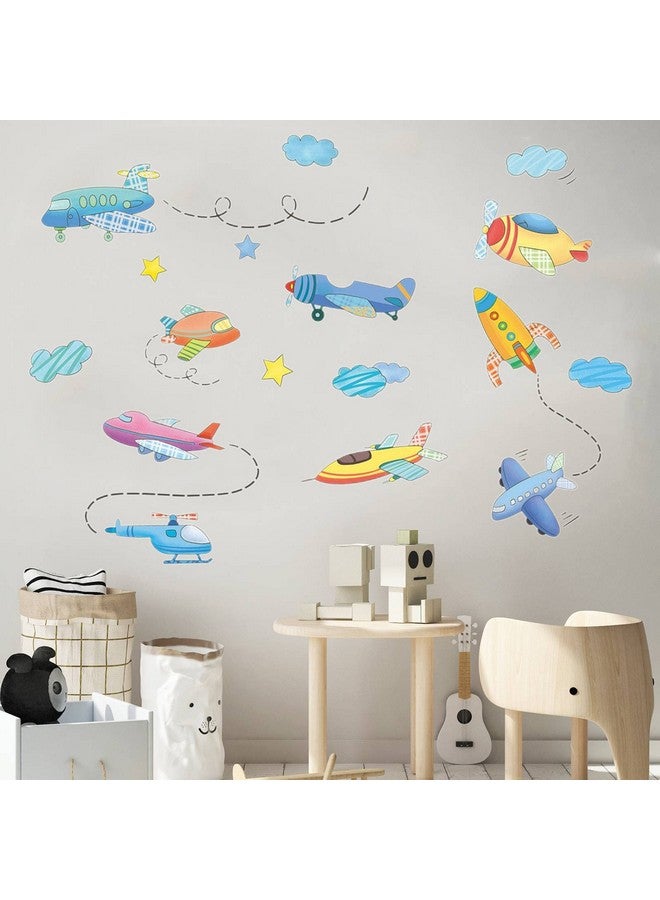 Saomour Airplane Wall Decals Plane Wall Stickers for Bedroom Wall Art Mural for Living Room Kids Room Wall Decor - Image 3