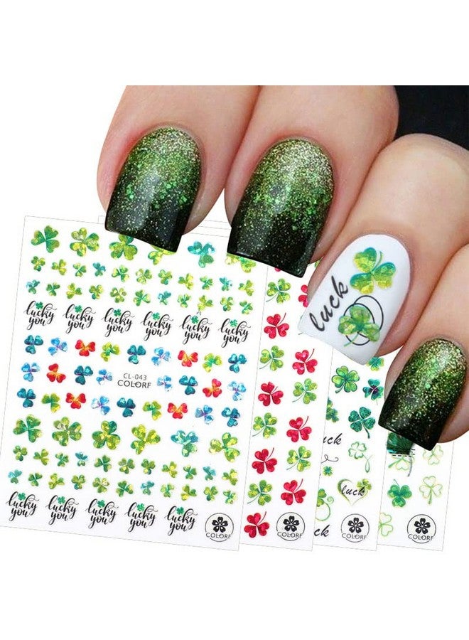 KASUWA St. Patrick’S Day Nail Art Stickers Shamrock Nail Stickers 3D Selfadhesive Luck Of The Irish Nail Decals Leprechaun Shamrock Nail Deisgn For Women Girls Green Nail Art Supplies Decoration 6Sheets - Image 3