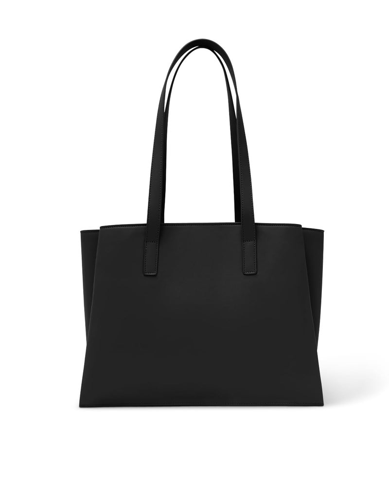 Apryl Work Tote Bags for Women 14 Inch - Work Bag Laptop Bag with Zip Compartments - Large PU Leather Office Purse Computer Briefcase - Black - Image 1
