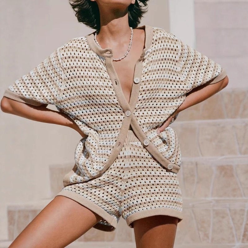 Women's Color Block Striped Knitted Sweater - Image 3