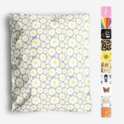 Package Mint 10x13 Poly Mailers – Daisy Floral – Waterproof, Tear-Resistant Shipping Bags with Adhesive Seal – 100 Pack – Package Mint - Image 1