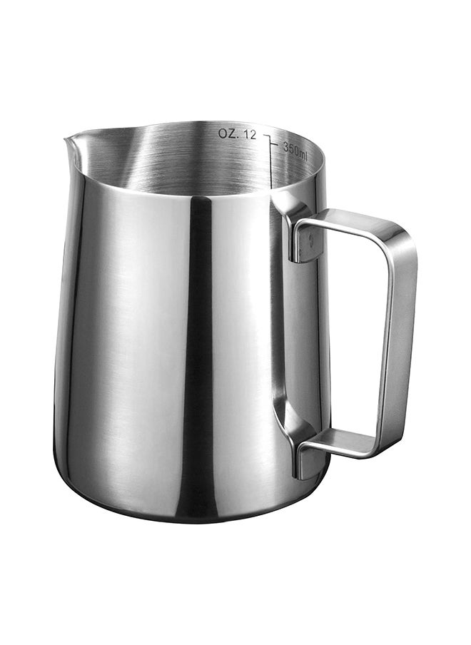 Home Stainless Steel 350ml Milk Frothing Pitcher Measurements on Both Sides Inside Perfect for Espresso Machines Milk Frothers Latte Art, Silver  - Image 1