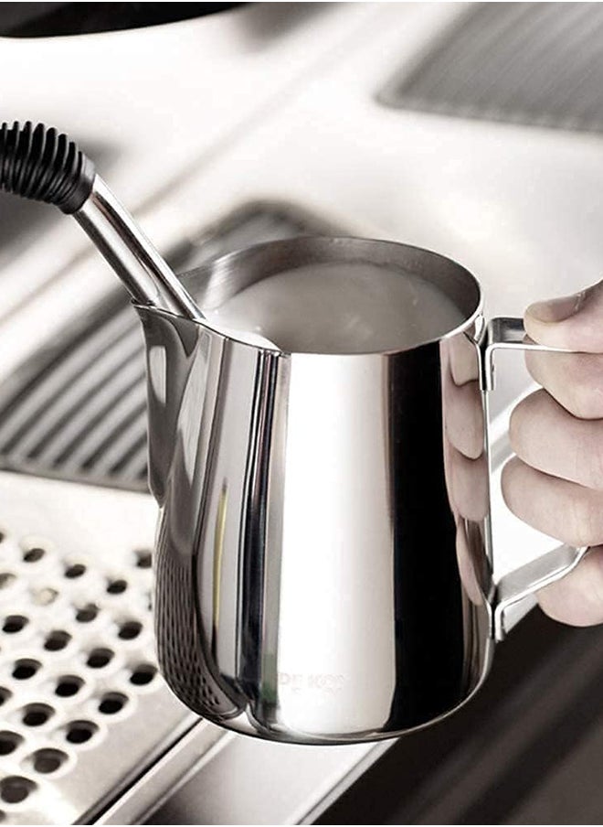 Home Stainless Steel 350ml Milk Frothing Pitcher Measurements on Both Sides Inside Perfect for Espresso Machines Milk Frothers Latte Art, Silver  - Image 5