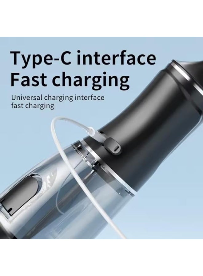 380ml Cordless Portable Oral Irrigator IPX7 Waterproof 4 Jet Tips,Black color - Image 2