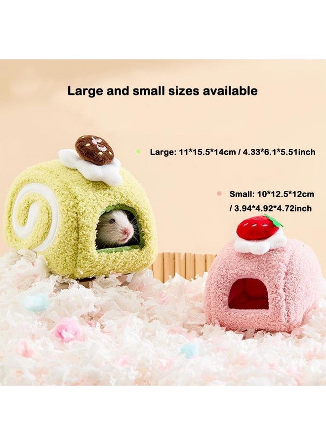 Generic Rat Hamster Warm Bed House, Swiss Roll Cute Shape, Small Animal Cage Accessories for Mini Small Animal Mice, Chinchillas, Dwraf Hamsters, Multiple (Pink Strawberry roll, Large)  - Image 3