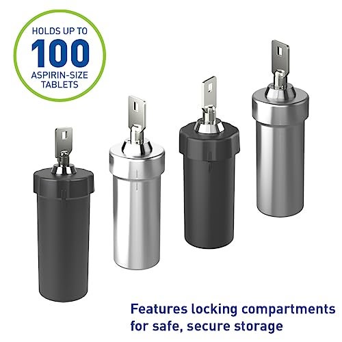 Ezy Dose Pill Box and Medicine, Vitamin Container, Safe for Money & Travel Items, Stainless Steel, 2 Keys with Lock - Image 5