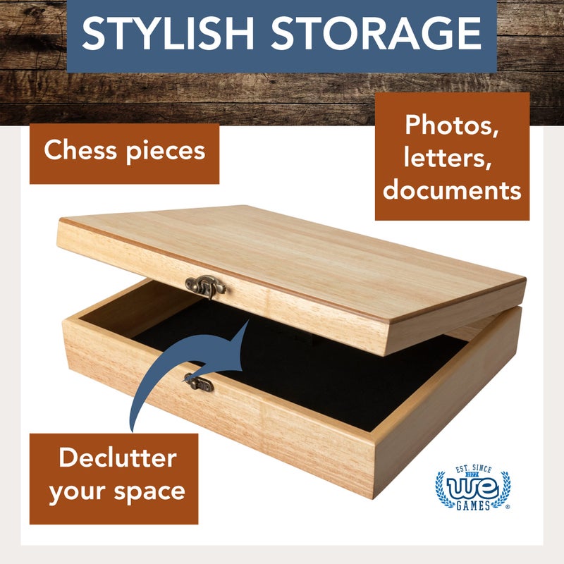 WE Games Old World Wooden Treasure Box with Brass Latch (Natural) - Image 5