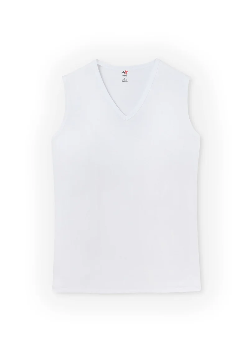 داجي عبوة من قطعتين قميص داخلي قطني بياقة على شكل