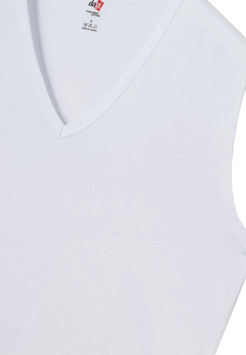dagi  2 Pack Regular/Classic Fit Undershirt V Neck Cotton Underwear for Men | Best Price UAE