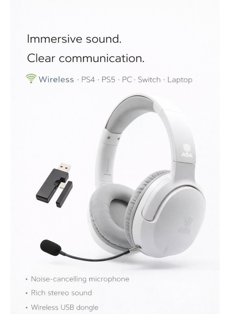 ASA Flight S Wireless Gaming Headset – 3-Mode Connectivity, 2.4GHz Low Latency, Bluetooth 5.3, Wired Mode, 7.1 Surround Sound, Detachable Noise-Canceling Microphone, 40-Hour Battery - Image 1