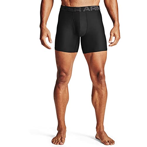 Under Armour mens Tech 6-inch Boxerjock 2-Pack, Black (001)/Black, 5X-Large - Image 1