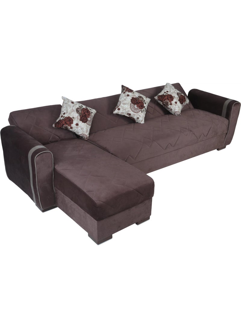 Corner sofa/chaise lounge/bed 100*200cm 165*80cm 3 cushions - Image 3