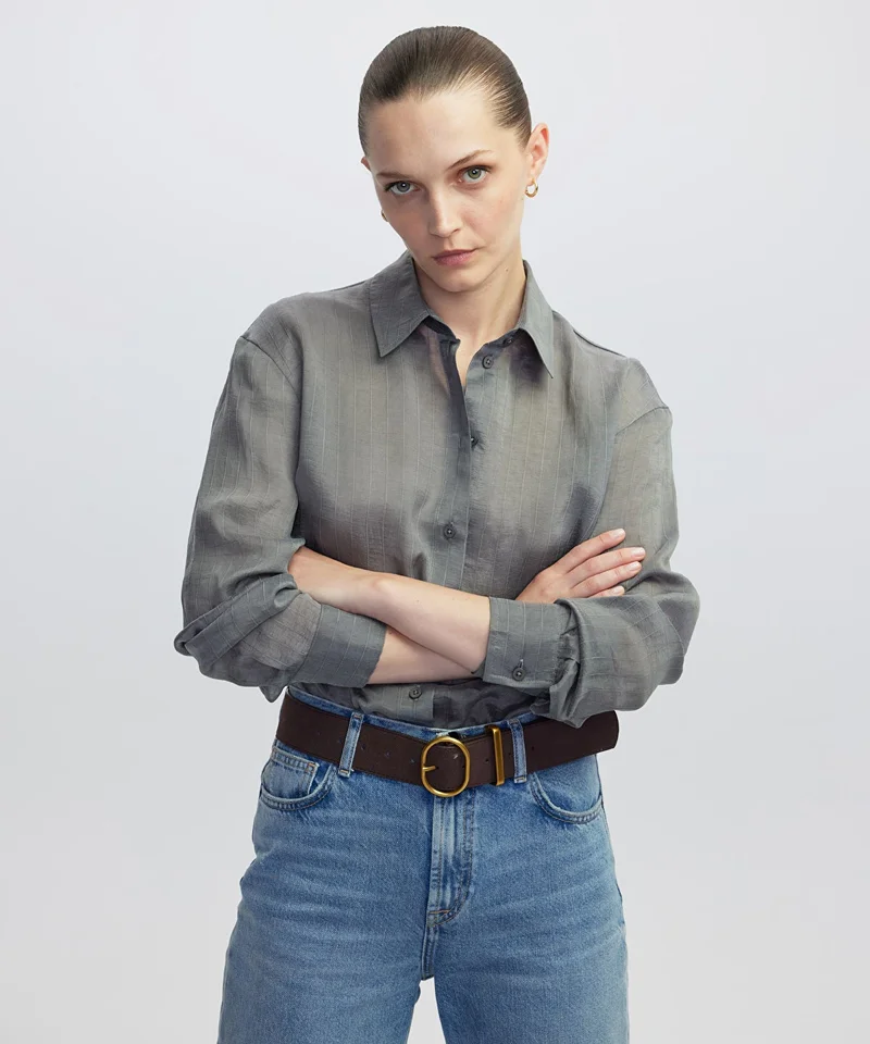 ابيكول Adjustable Back Hem Shirt