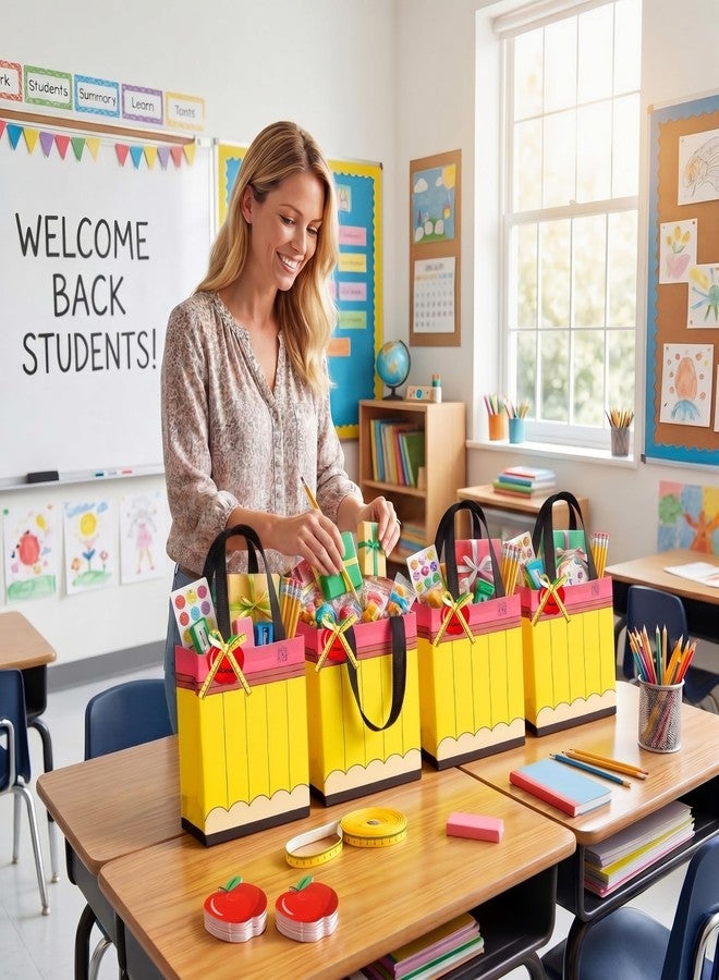 Wesnoy 36 Sets Back to School Gift Bags Pencil Student Teacher Gifts Bag First Day of School Composition Notebook Classroom Decor for Kindergarten Preschool Welcome Back Party Favors - Image 5