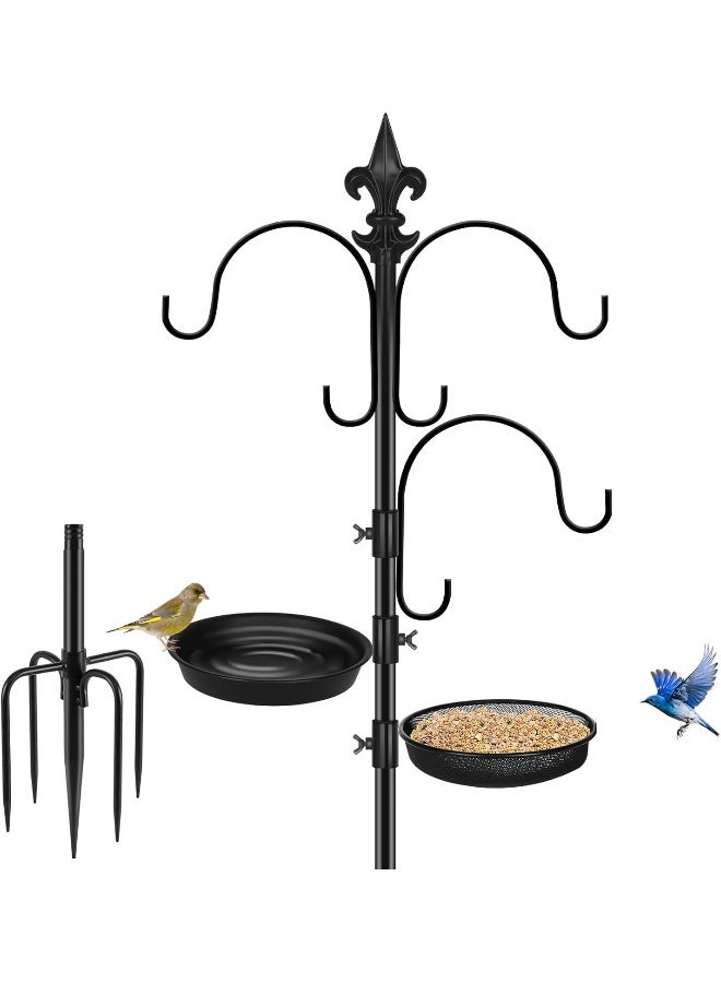 Generic Feed Garden  Premium Bird Feeding Station Kit, 92 Inch Bird Feeder Pole, Multi Feeder Hanging Kit For Bird Watching, Bird Bath Bird Feeder Planter Hanger Bird Feeders Stand  - Image 4