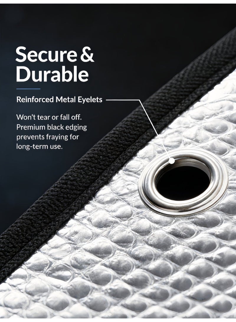 Growpal 130×60cm Foldable Car Windshield Sunshade – Silver Reflective Heat Blocker, UV Protection, Universal Fit, Easy Install Suction Cup, Foldable Compact Storage, Interior Dashboard Protection - Image 4